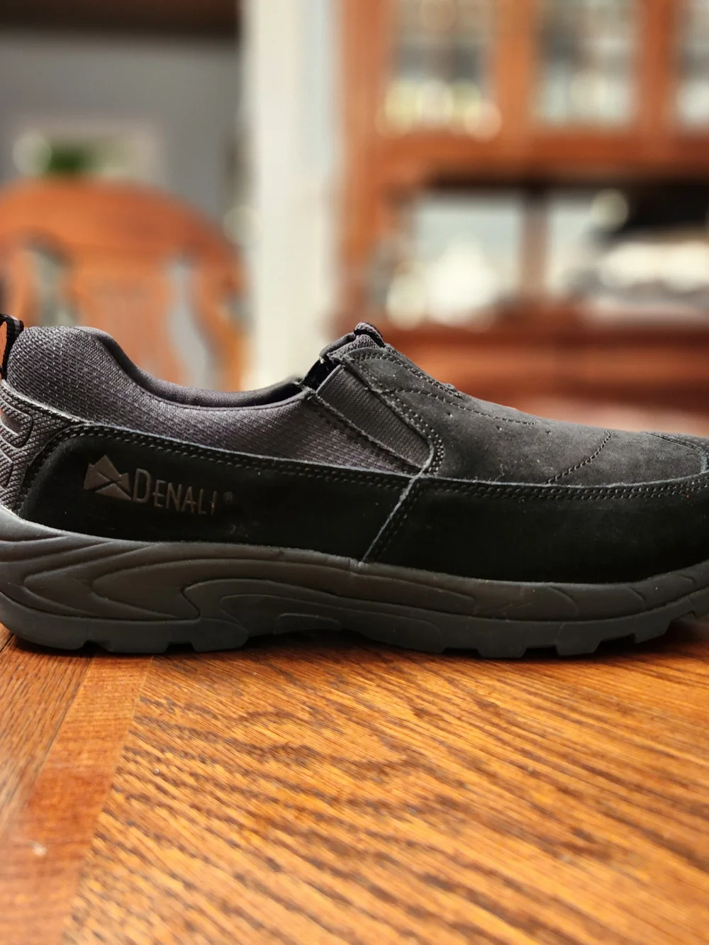 Denali Black Leather Suede Slip-On Shoes Size US 12 | UK 11 Men's Hiking Comfort